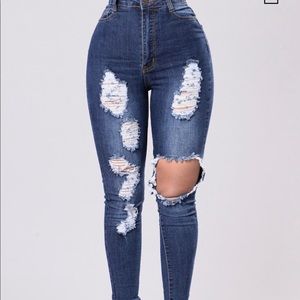Distressed jeans